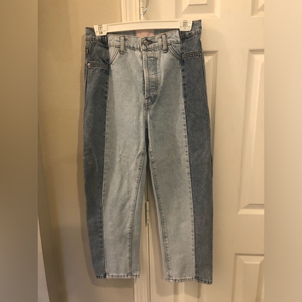 REVICE Two-Tone Light and Dark Blue Women's Jeans